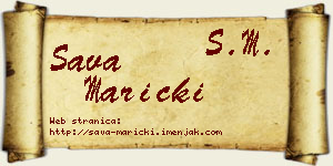 Sava Maricki vizit kartica
